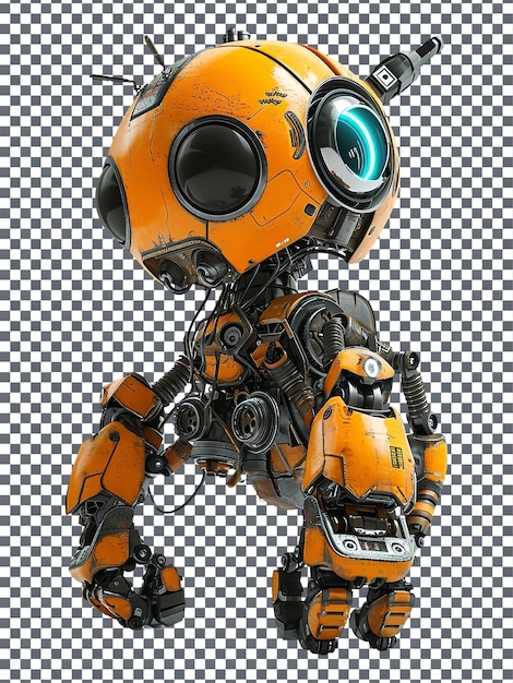 Beautiful and magnificent Sc iFi Mech Spider Rig character isolated on transparent background