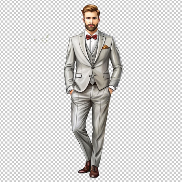 PSD beautiful man wedding suit