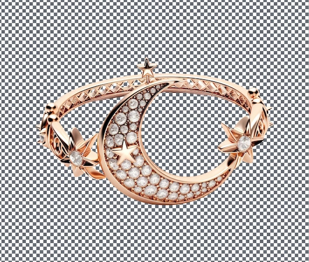 Beautiful Moon_and Star Bracelet isolated on transparent background