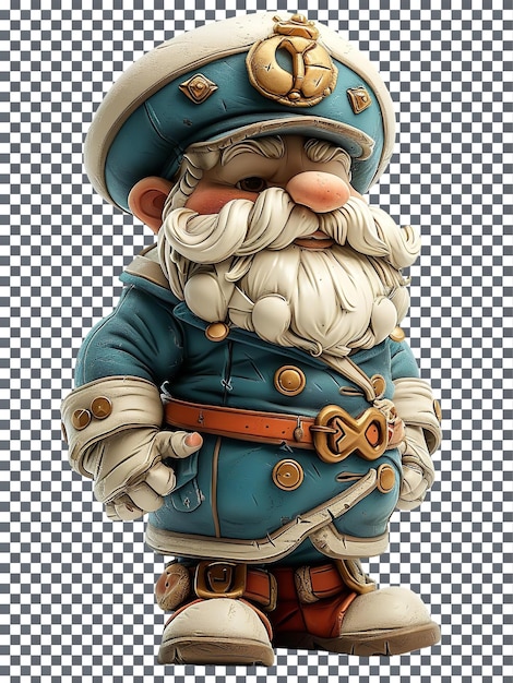 PSD beautiful nautical captain isolated on transparent background