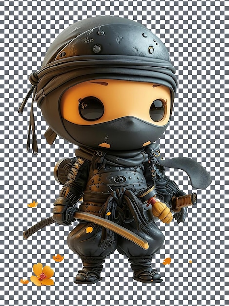 Beautiful Ninja Silent Infiltrator isolated on transparent background