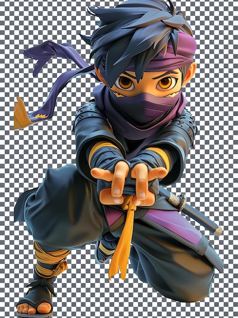 Beautiful Ninja Silent Infiltrator isolated on transparent background