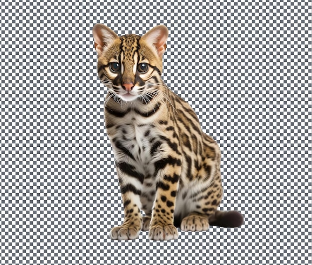 Beautiful Ocelot isolated on transparent background