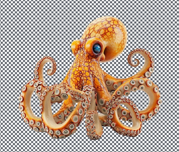 PSD beautiful octopus isolated on transparent background