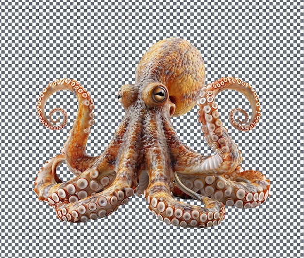 Beautiful Octopus isolated on transparent background