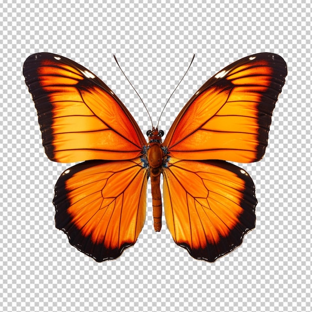 Beautiful orange butterfly isolated on transparent background