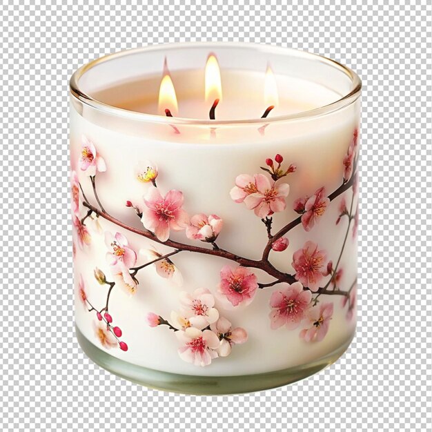 PSD beautiful oriental blossom candle