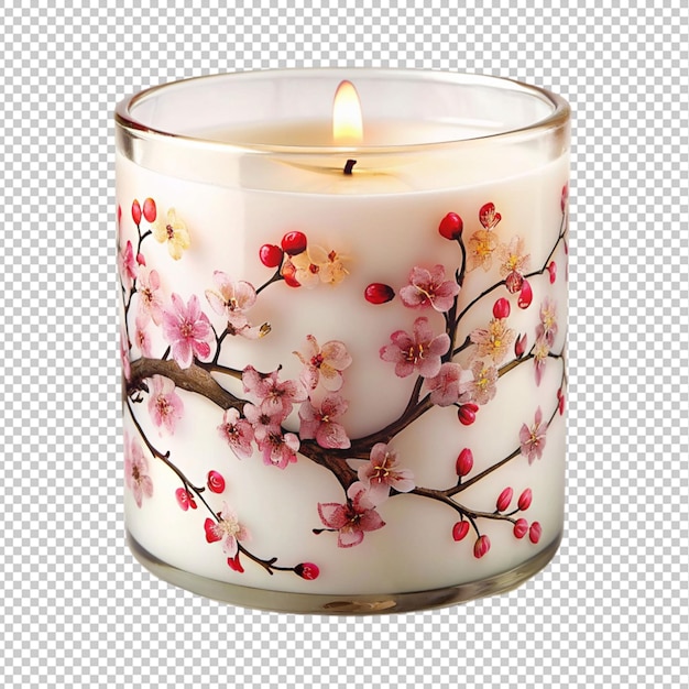 PSD beautiful oriental blossom candle