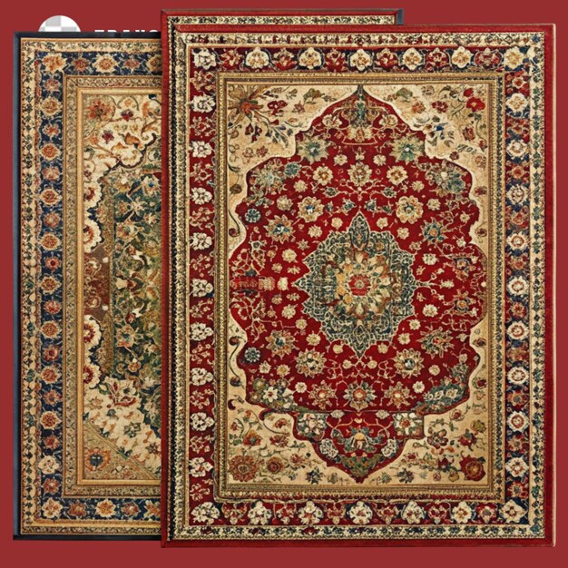 PSD beautiful oriental carpets isolatedb on transparent background