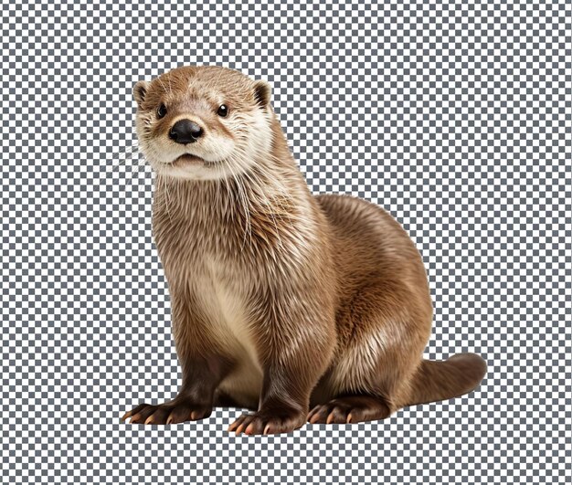 Beautiful Otter isolated on transparent background