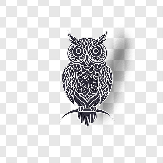 PSD beautiful owl bird on transparent background