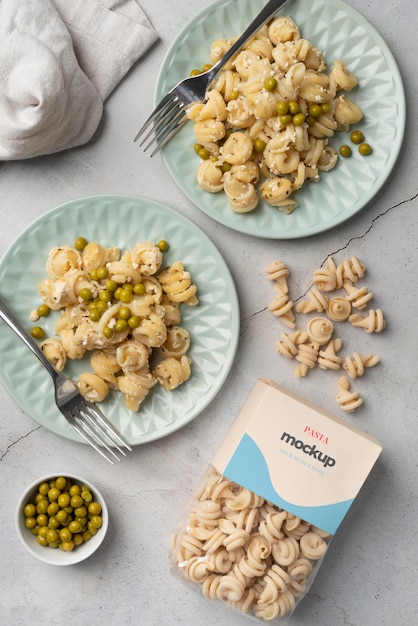 PSD beautiful pasta packaging mockup