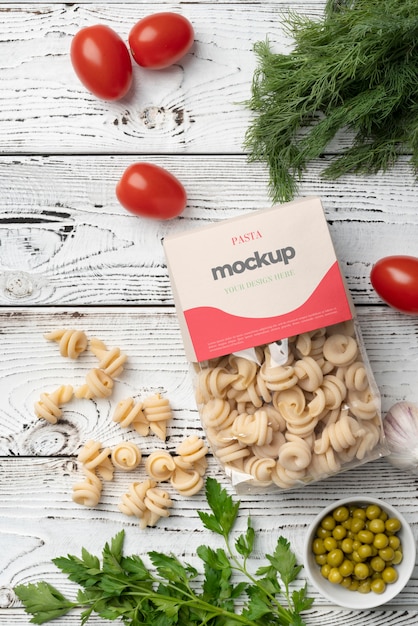 Beautiful pasta packaging mockup