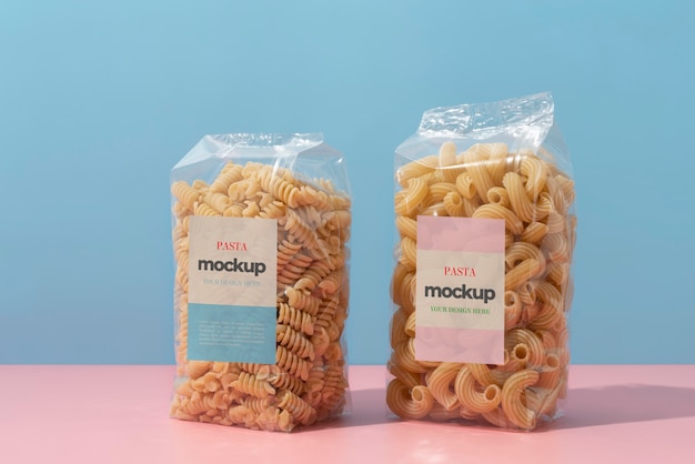 PSD beautiful pasta packaging mockup