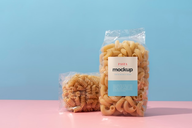 PSD beautiful pasta packaging mockup