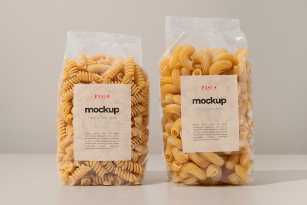 PSD beautiful pasta packaging mockup