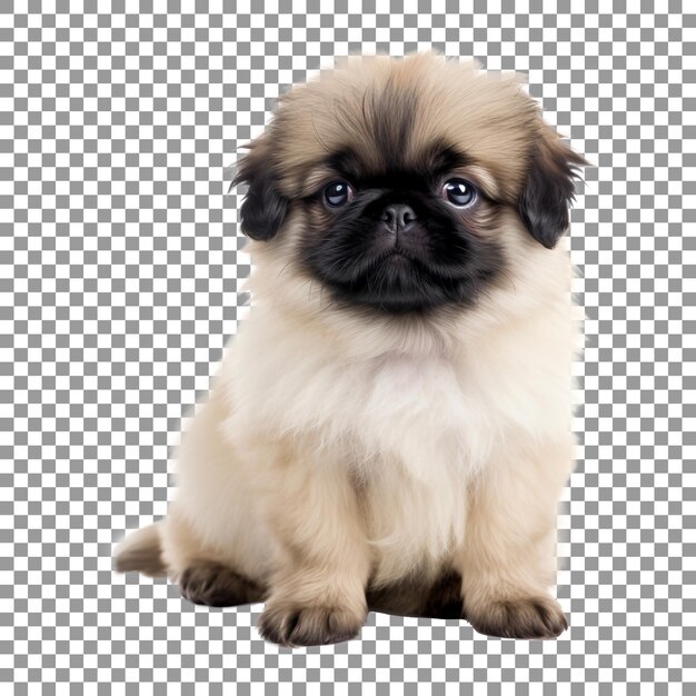 PSD beautiful pekingese dog breed isolated on transparent background