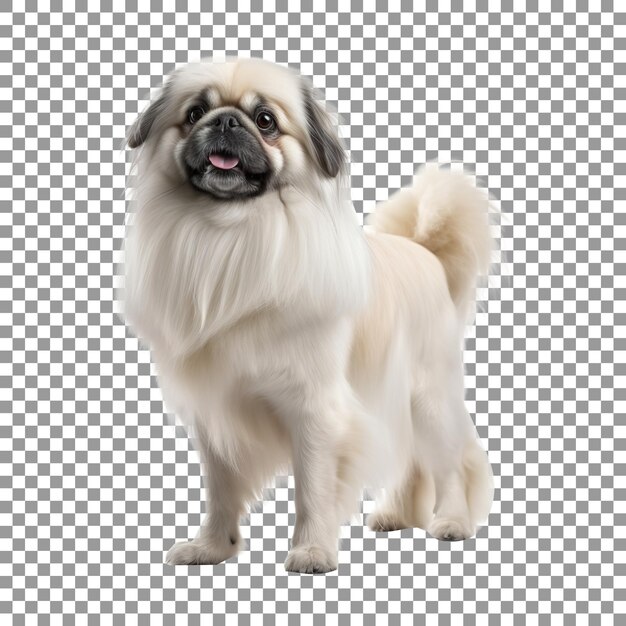 PSD beautiful pekingese dog breed isolated on transparent background