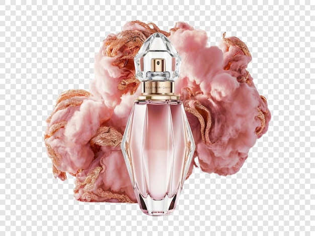 PSD beautiful perfume bottle isolated on transparent background