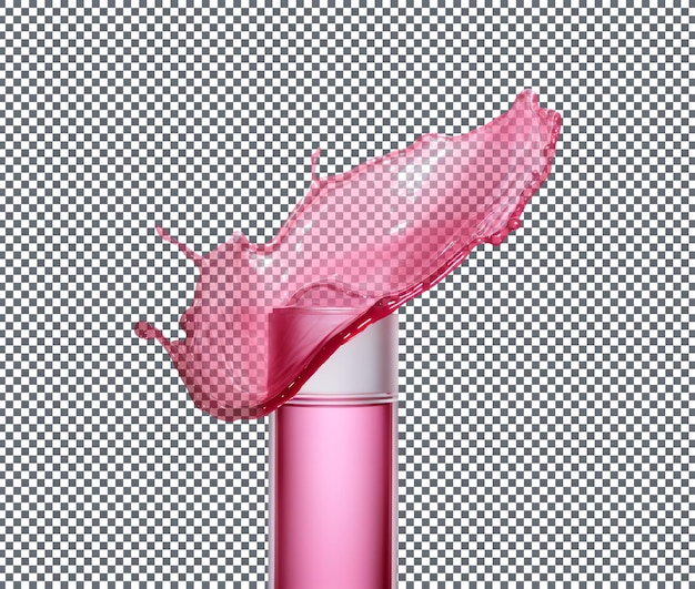 PSD beautiful pink lip gloss isolated on transparent background