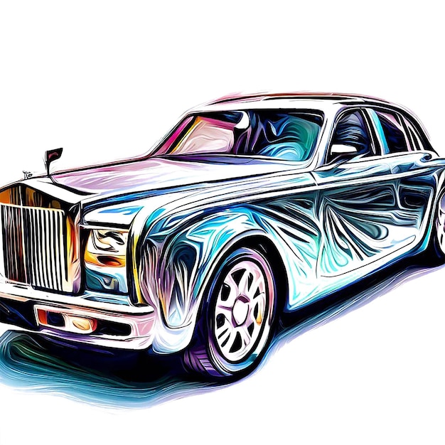 Beautiful portrait of a rolls royce vehicle car limousine ai vector art digital illustration image