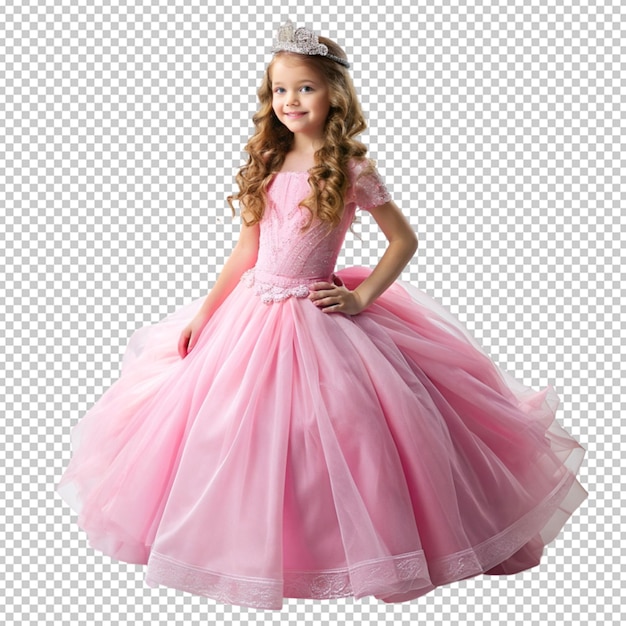 PSD beautiful princess in pink dress