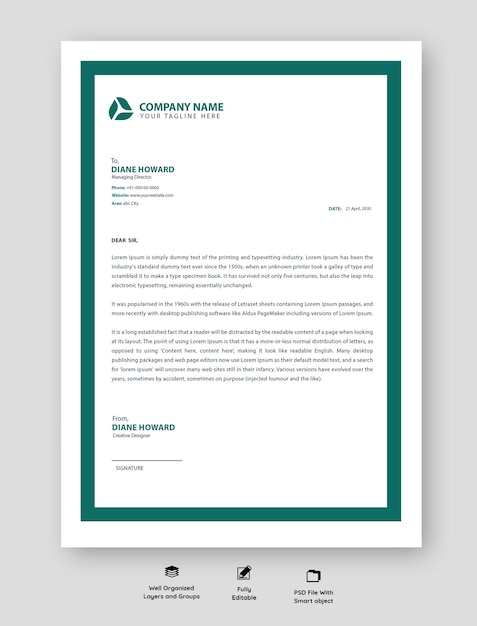 PSD beautiful professional letterhead