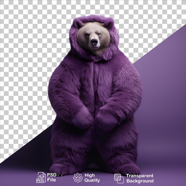 beautiful purple bear isolated on transparent background include png file