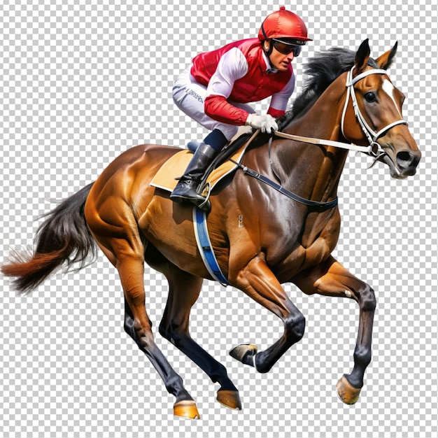 beautiful race horse and jockey transparent background