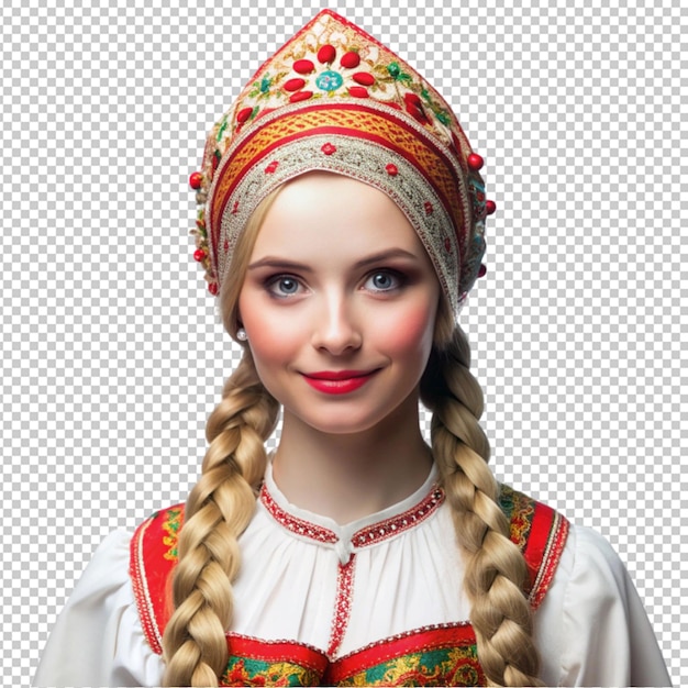 PSD beautiful russian girl with long white braid