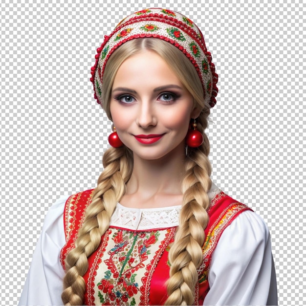 beautiful Russian girl with long white braid