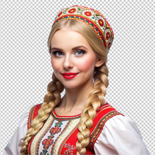 beautiful Russian girl with long white braid