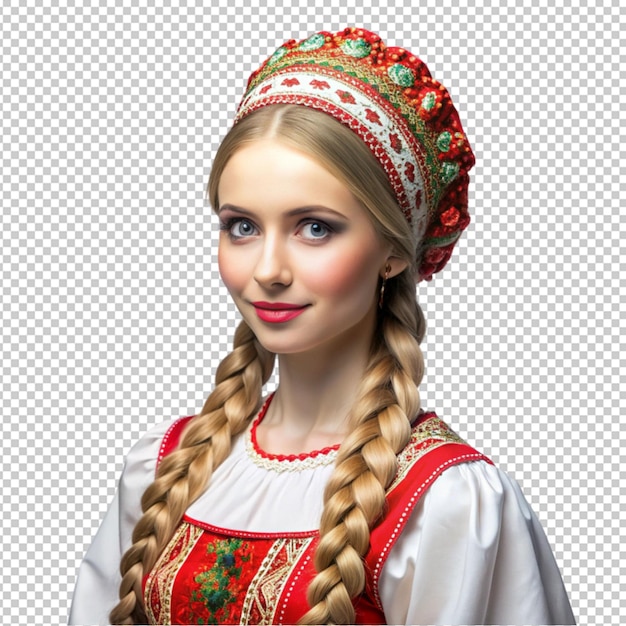 beautiful Russian girl with long white braid