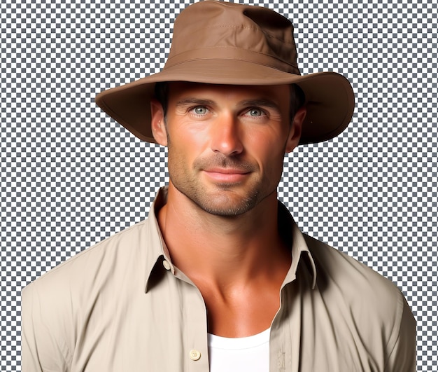 PSD beautiful safari hat isolated on transparent background