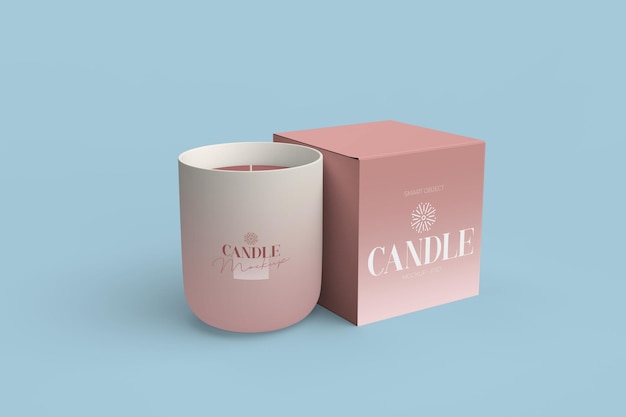 Beautiful Scented Candle with Box Display Mockup