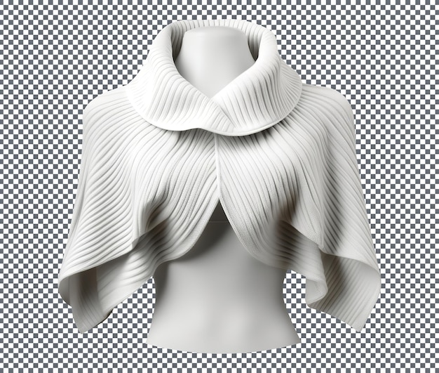 PSD a beautiful shawl collar bolero style sweater isolated on transparent background