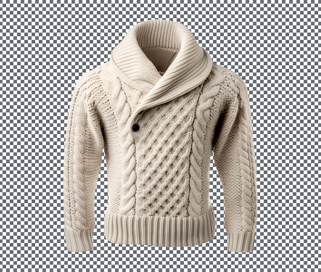 PSD a beautiful shawl collar bolero style sweater isolated on transparent background