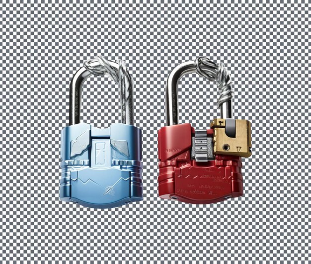 PSD beautiful and smart ski and snowboard locks isolated on white background