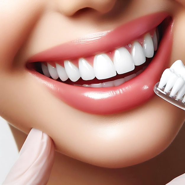 PSD beautiful smile with dental instruments