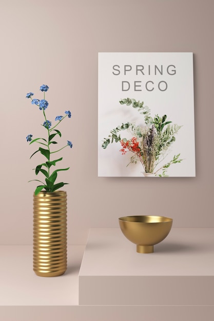 Beautiful spring deco concept mock-up