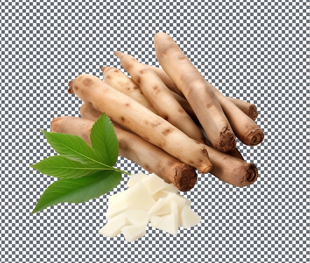 Beautiful starchy root vegetable isolated on transparent background