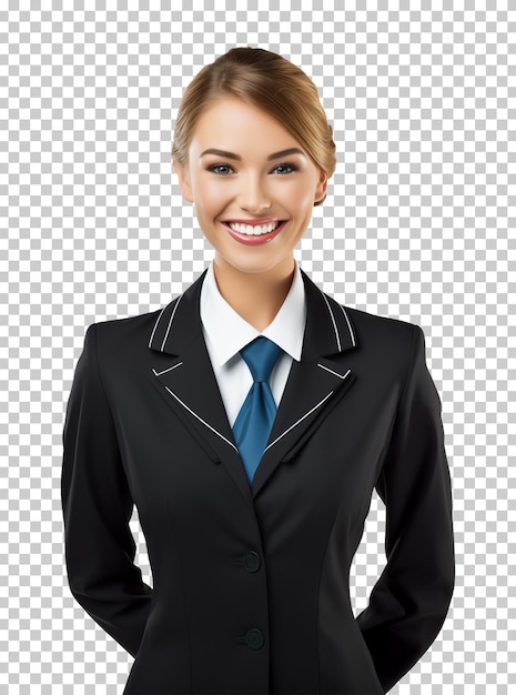 Beautiful Stewardess Isolated on Transparent Background