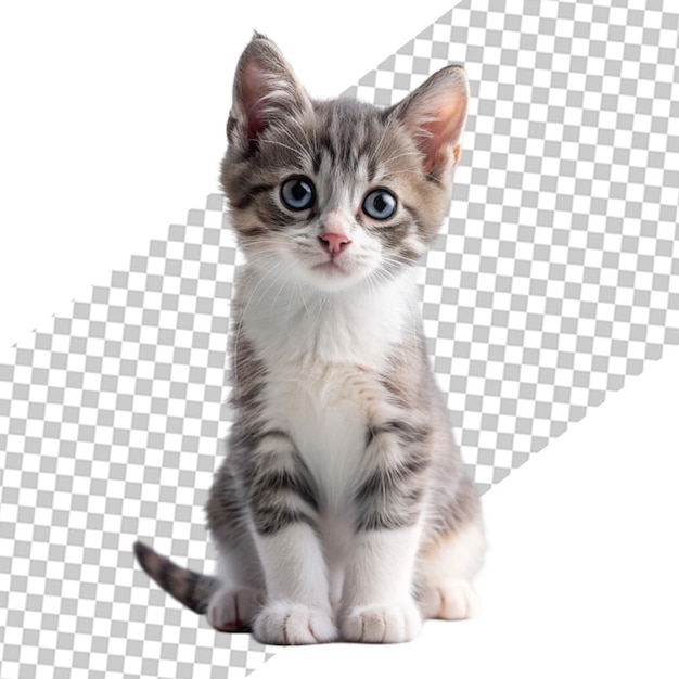 Beautiful Suphalak breed cat isolated on transparent background