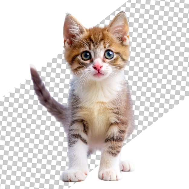 Beautiful Suphalak breed cat isolated on transparent background