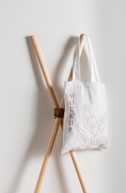 Beautiful textile tote bag mockup