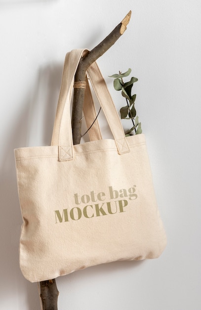 Beautiful textile tote bag mockup