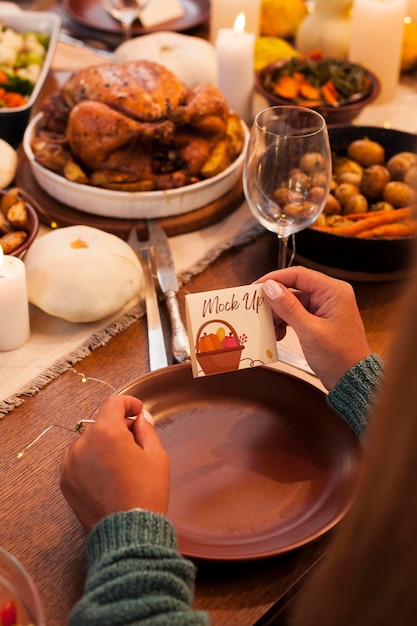 Beautiful thanksgiving concept mock-up