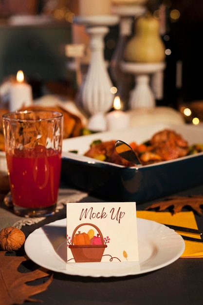 Beautiful thanksgiving concept mock-up