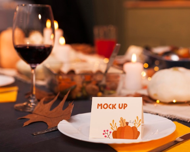 Beautiful thanksgiving concept mock-up