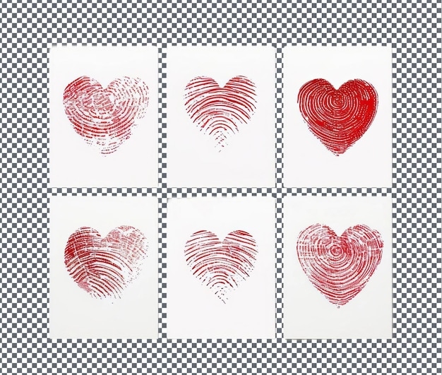 PSD beautiful thumbprint heart isolated on transparent background